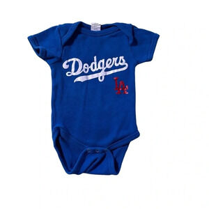 Creations of Grace baby size 6-12 months blue Dodgers onesie